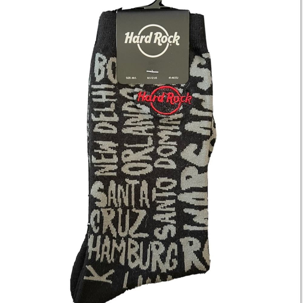 Hard Rock Men’s Socks Size M/L Black US 8.5-12 New